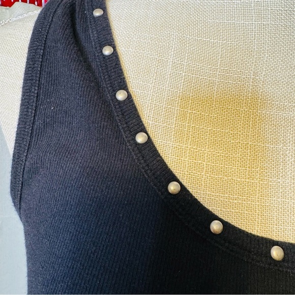 International Concepts Black Embellished Fitted Tank Top XL - Picture 2 of 7